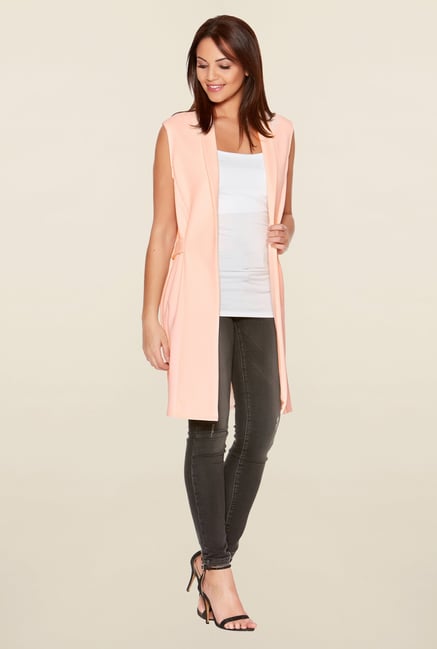 Quiz Peach Double Ring Waistcoat Quiz Peach Double Ring Waistcoat