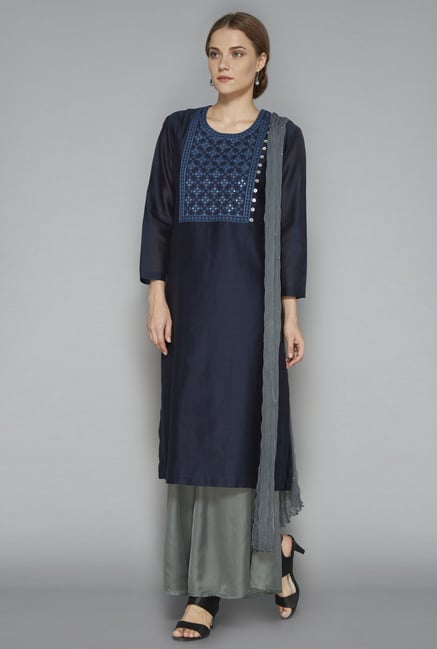 Zuba Grey Solid Dupatta Zuba Grey Solid Dupatta