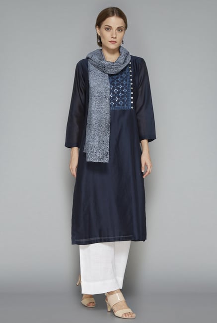 Zuba Indigo Printed Stole Zuba Indigo Printed Stole