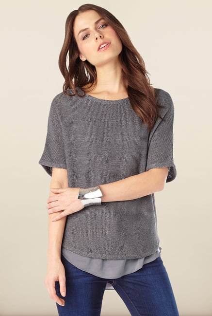 Phase Eight Grey Solid Sweater Phase Eight Grey Solid Sweater