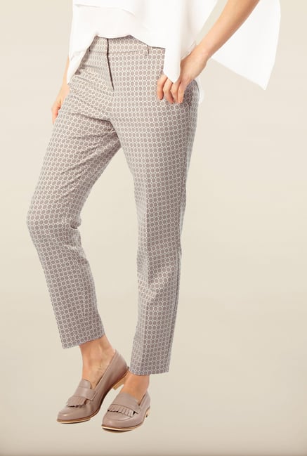 Phase Eight Beige Printed Casual Trousers Phase Eight Beige Printed Casual Trousers