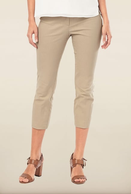 Phase Eight Beige Solid Casual Trousers Phase Eight Beige Solid Casual Trousers