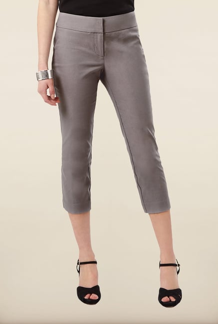 Phase Eight Grey Solid Casual Trousers Phase Eight Grey Solid Casual Trousers