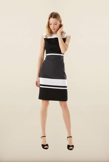 Phase Eight Grey & Black Striped Dress Phase Eight Grey & Black Striped Dress