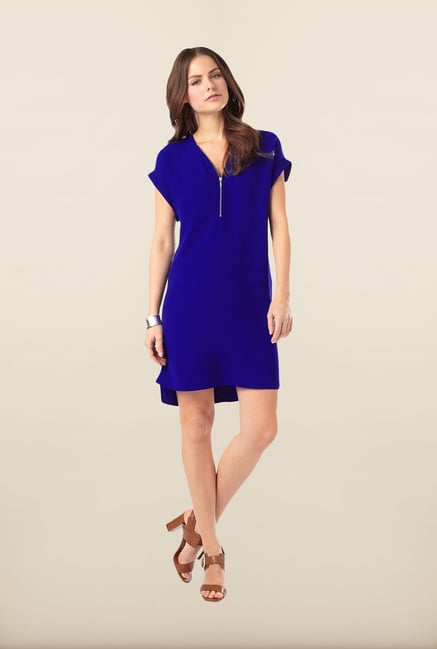 Phase Eight Blue Solid Tunic Dress Phase Eight Blue Solid Tunic Dress