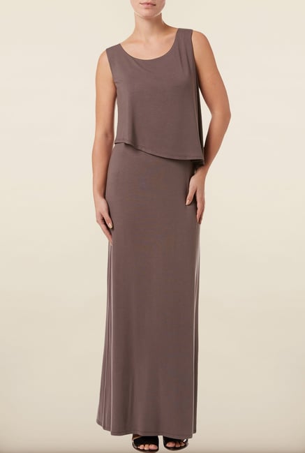 Phase Eight Brown Solid Maxi Dress Phase Eight Brown Solid Maxi Dress