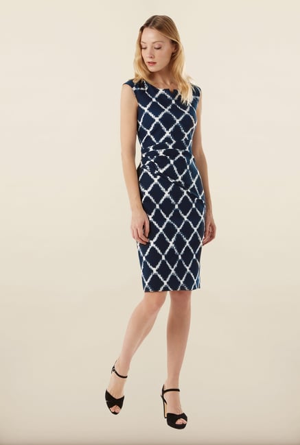 Phase Eight Navy Diamond Print Dress Phase Eight Navy Diamond Print Dress