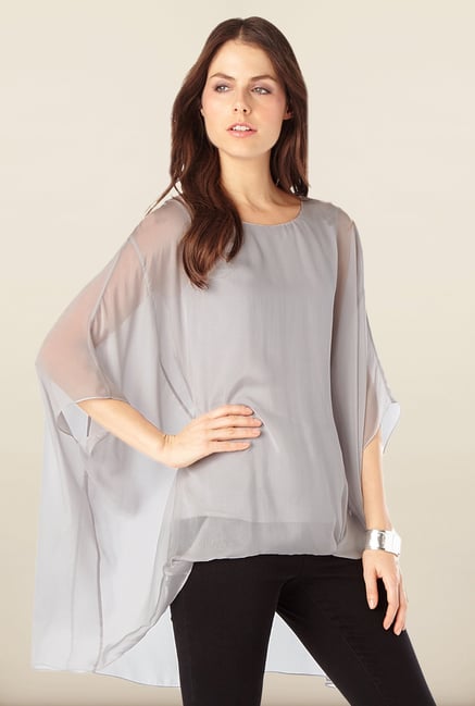 Phase Eight Grey High-Low Top Phase Eight Grey High-Low Top