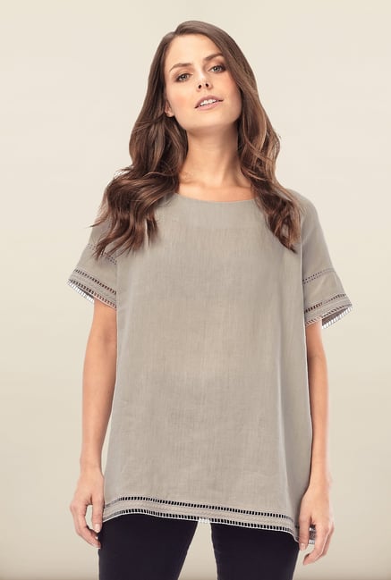 Phase Eight Grey Linen Top Phase Eight Grey Linen Top