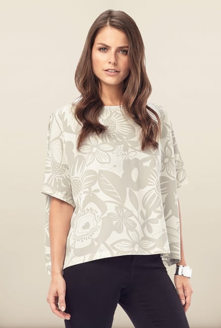 Phase Eight Grey Floral Printed Top Phase Eight Grey Floral Printed Top