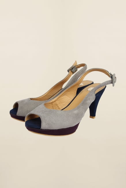 Cobblerz Grey Stiletto Sandals Cobblerz Grey Stiletto Sandals