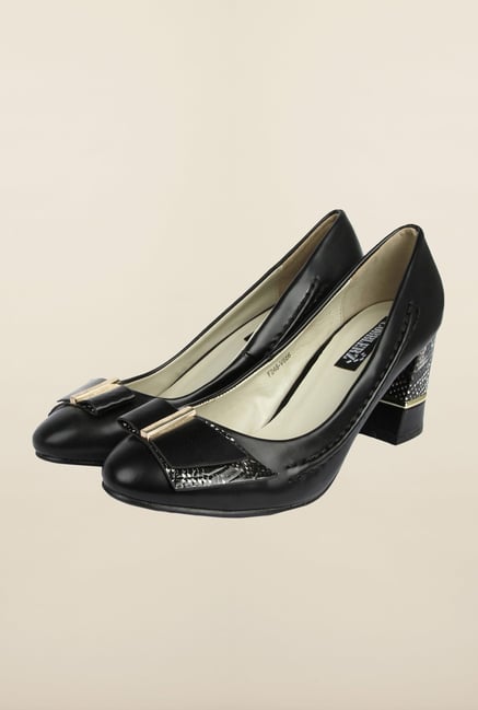 Cobblerz Black Block Heel Shoes Cobblerz Black Block Heel Shoes