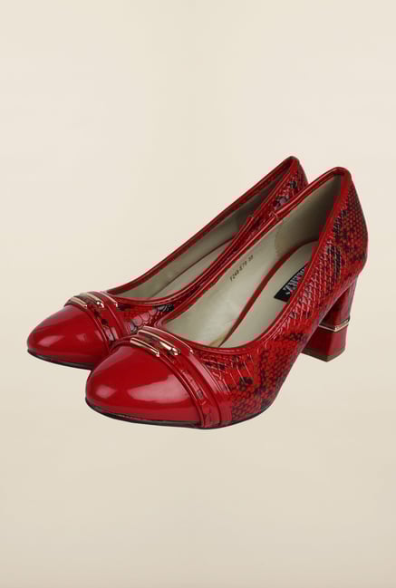 Cobblerz Red Block Heel Shoes Cobblerz Red Block Heel Shoes