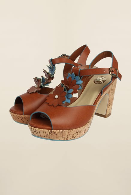 Cobblerz Brown Block Heel Sandals Cobblerz Brown Block Heel Sandals