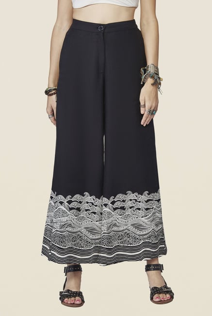 Global Desi Black Yara Printed Palazzo Global Desi Black Yara Printed Palazzo