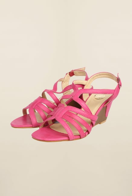 Cobblerz Fuchsia Wedge Sandals Cobblerz Fuchsia Wedge Sandals