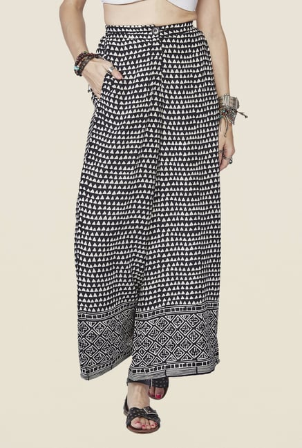 Global Desi Black Tallulah Printed Palazzo Global Desi Black Tallulah Printed Palazzo