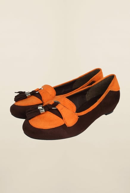 Cobblerz Brown & Orange Ballerina Shoes Cobblerz Brown & Orange Ballerina Shoes