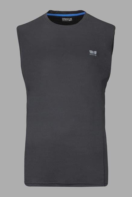 Doone Black Solid Training T Shirt Doone Black Solid Training T Shirt