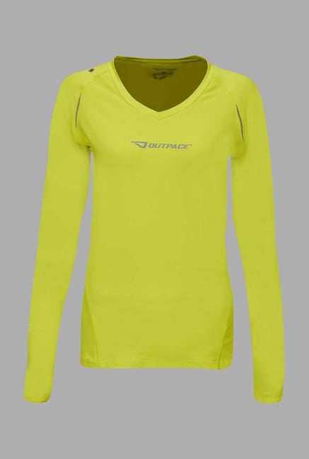 Outpace Lime Green Running T Shirt Outpace Lime Green Running T Shirt