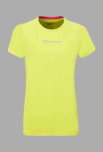 Outpace Lime Green Running T Shirt Outpace Lime Green Running T Shirt