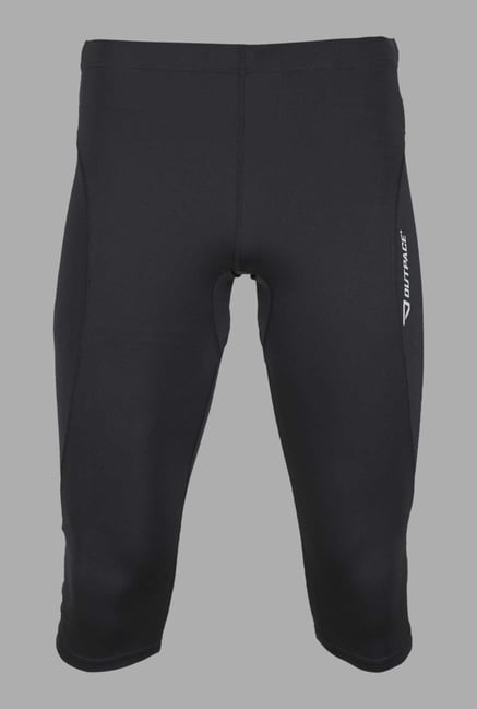 Outpace Black Solid Running Capri Outpace Black Solid Running Capri