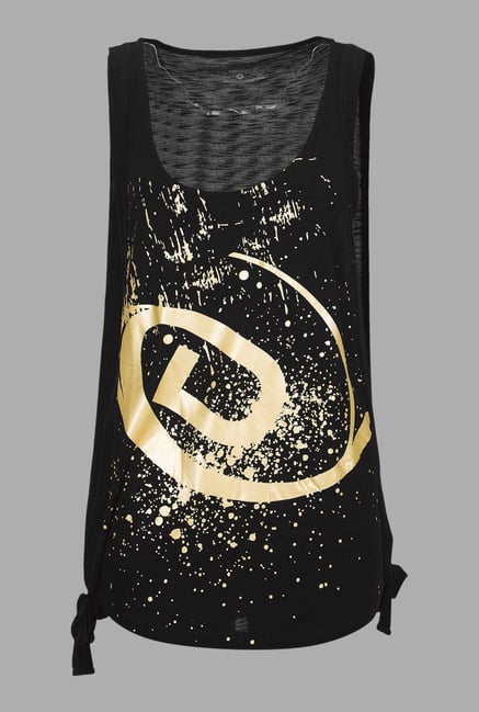 Doone Black Printed Training Top Doone Black Printed Training Top