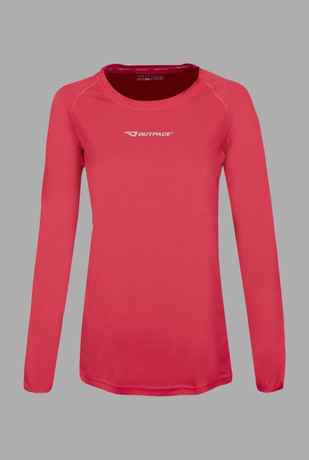 Outpace Pink Full Sleeves Running Sweatshirt Outpace Pink Full Sleeves Running Sweatshirt