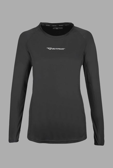 Outpace Black Full Sleeves Running Sweatshirt Outpace Black Full Sleeves Running Sweatshirt