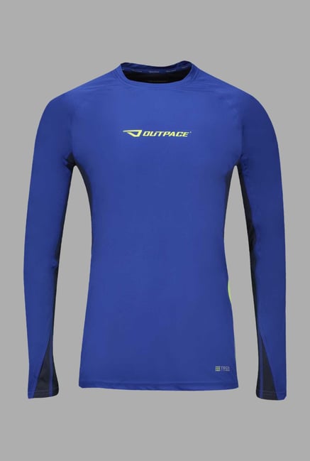 Outpace Blue Solid Running Sweatshirt Outpace Blue Solid Running Sweatshirt