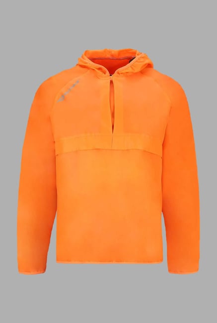 Outpace Orange Solid Running Windbreaker Jacket Outpace Orange Solid Running Windbreaker Jacket