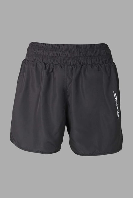 Outpace Black Solid Running Shorts Outpace Black Solid Running Shorts
