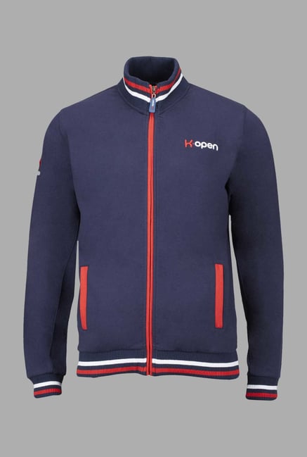 Kopen Blue Solid Tennis Jacket Kopen Blue Solid Tennis Jacket