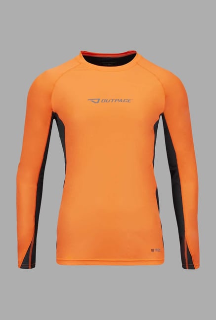 Outpace Orange & Black Solid Running Sweatshirt Outpace Orange & Black Solid Running Sweatshirt