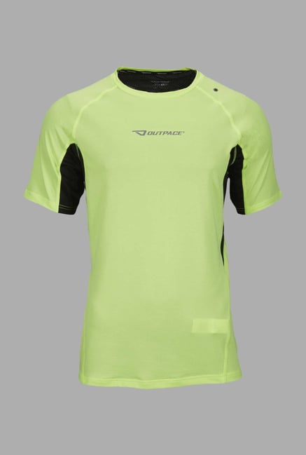 Outpace Lime Solid Runing T Shirt Outpace Lime Solid Runing T Shirt