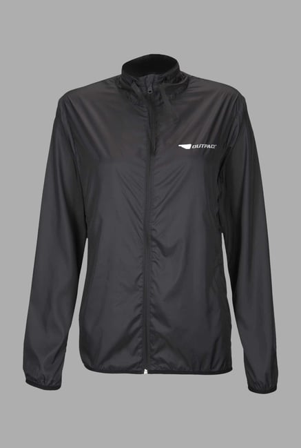 Outpace Black Running Windbreaker Jacket Outpace Black Running Windbreaker Jacket