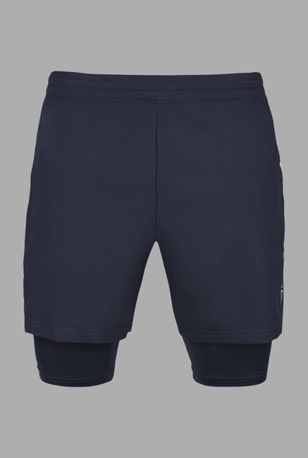 Outpace Navy Solid Running Shorts Outpace Navy Solid Running Shorts