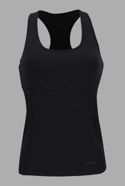 Doone Black Solid Slim Fit Training Singlet Doone Black Solid Slim Fit Training Singlet
