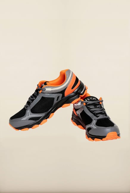 Seven Black & Orange Running Shoes Seven Black & Orange Running Shoes