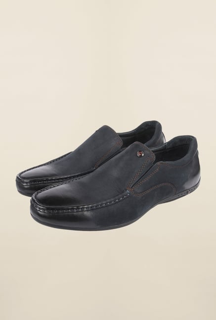 Cobblerz Navy Leather Moccasin Shoes Cobblerz Navy Leather Moccasin Shoes