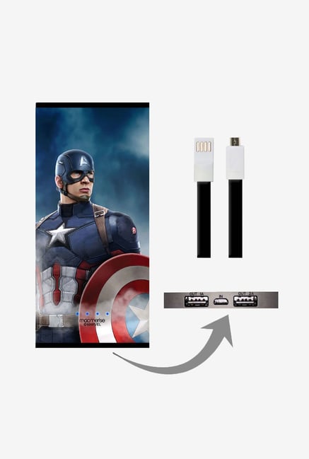 Macmerise UNP8KMMM0554 Team Blue Captain 8000 mAh Universal POwer Bank with Dual USB Output Macmerise UNP8KMMM0554 Team Blue Captain 8000 mAh Universal POwer Bank with Dual USB Output