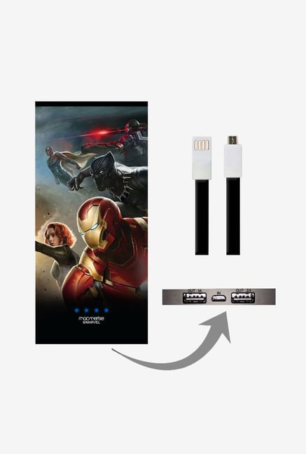 Macmerise UNP8KMMM0584 Team Ironman 8000 mAh Universal POwer Bank with Dual USB Output Macmerise UNP8KMMM0584 Team Ironman 8000 mAh Universal POwer Bank with Dual USB Output