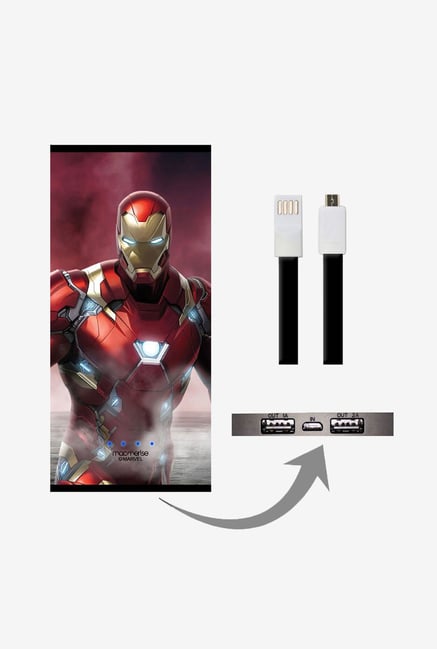 Macmerise UNP8KMMM0602 Team Red Ironman 8000 mAh Universal POwer Bank with Dual USB Output Macmerise UNP8KMMM0602 Team Red Ironman 8000 mAh Universal POwer Bank with Dual USB Output
