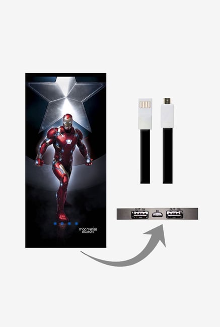 Macmerise UNP8KMMM0656 Watchful Ironman 8000 mAh Universal POwer Bank with Dual USB Output Macmerise UNP8KMMM0656 Watchful Ironman 8000 mAh Universal POwer Bank with Dual USB Output