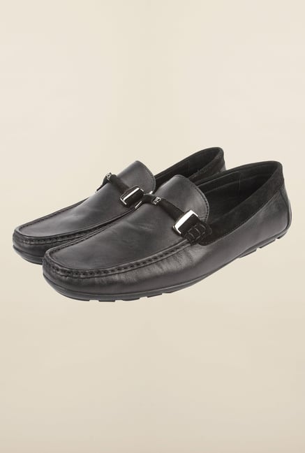Cobblerz Black Leather Casual Loafers Cobblerz Black Leather Casual Loafers
