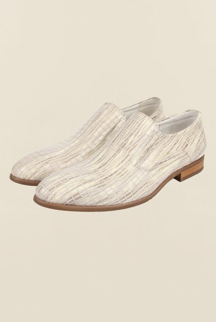 Cobblerz Beige Leather Slip-On Shoes Cobblerz Beige Leather Slip-On Shoes