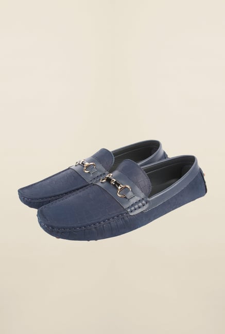 Cobblerz Blue Leather Moccasins Cobblerz Blue Leather Moccasins