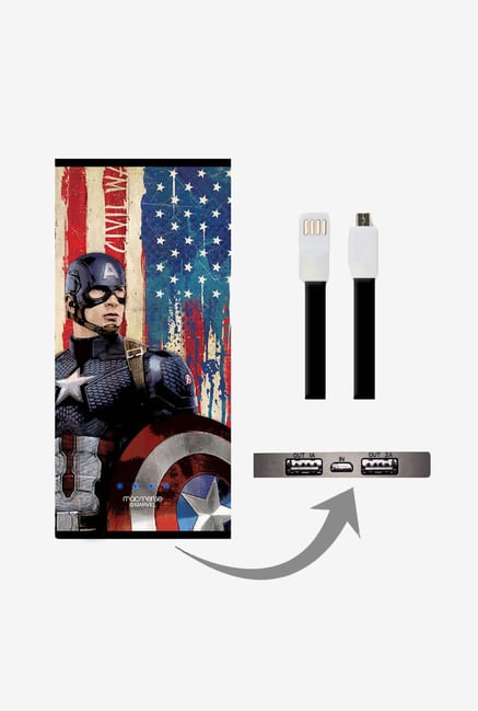 Macmerise UNP8KMMM0338 American Captain 8000 mAh Universal POwer Bank with Dual USB Output Macmerise UNP8KMMM0338 American Captain 8000 mAh Universal POwer Bank with Dual USB Output