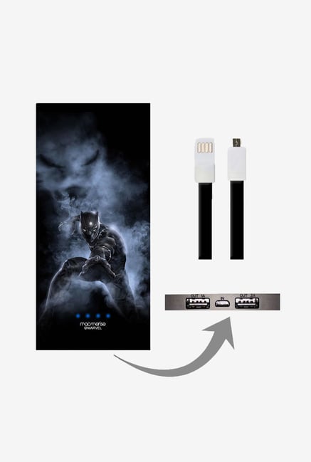 Macmerise UNP8KMMM0356 Black Panther Attack 8000 mAh Universal POwer Bank with Dual USB Output Macmerise UNP8KMMM0356 Black Panther Attack 8000 mAh Universal POwer Bank with Dual USB Output