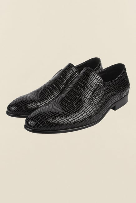 Cobblerz Black Leather Formal Slip-Ons Cobblerz Black Leather Formal Slip-Ons